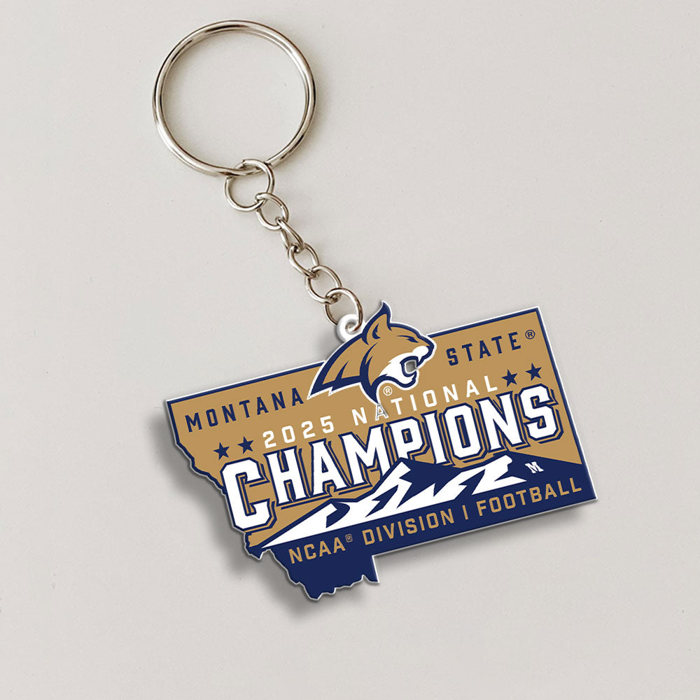 Montana State Bobcats Football 2025 National Champions Custom Shape 1-sided Keychain – MAITM14711