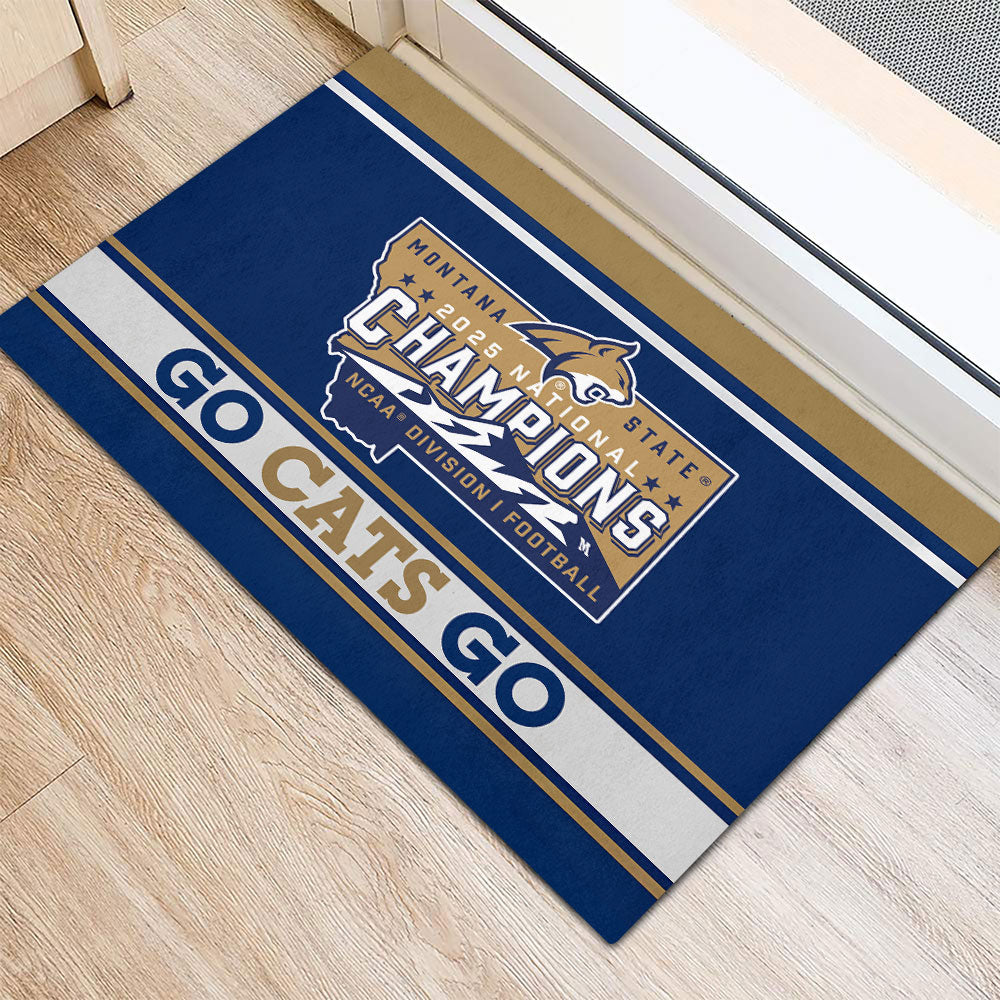 Montana State Bobcats Football 2025 National Champions Custom Doormat – MAITM14670