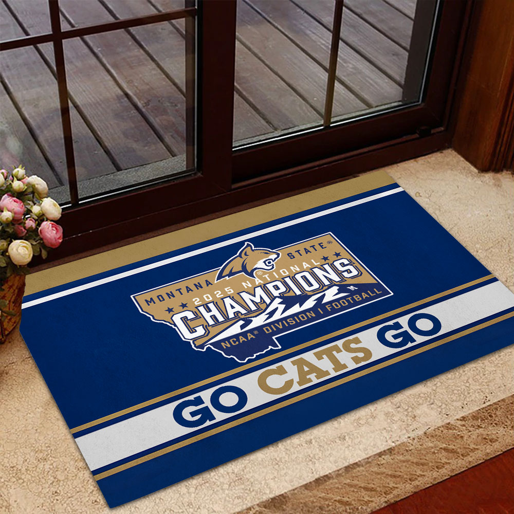 Montana State Bobcats Football 2025 National Champions Custom Doormat – MAITM14670