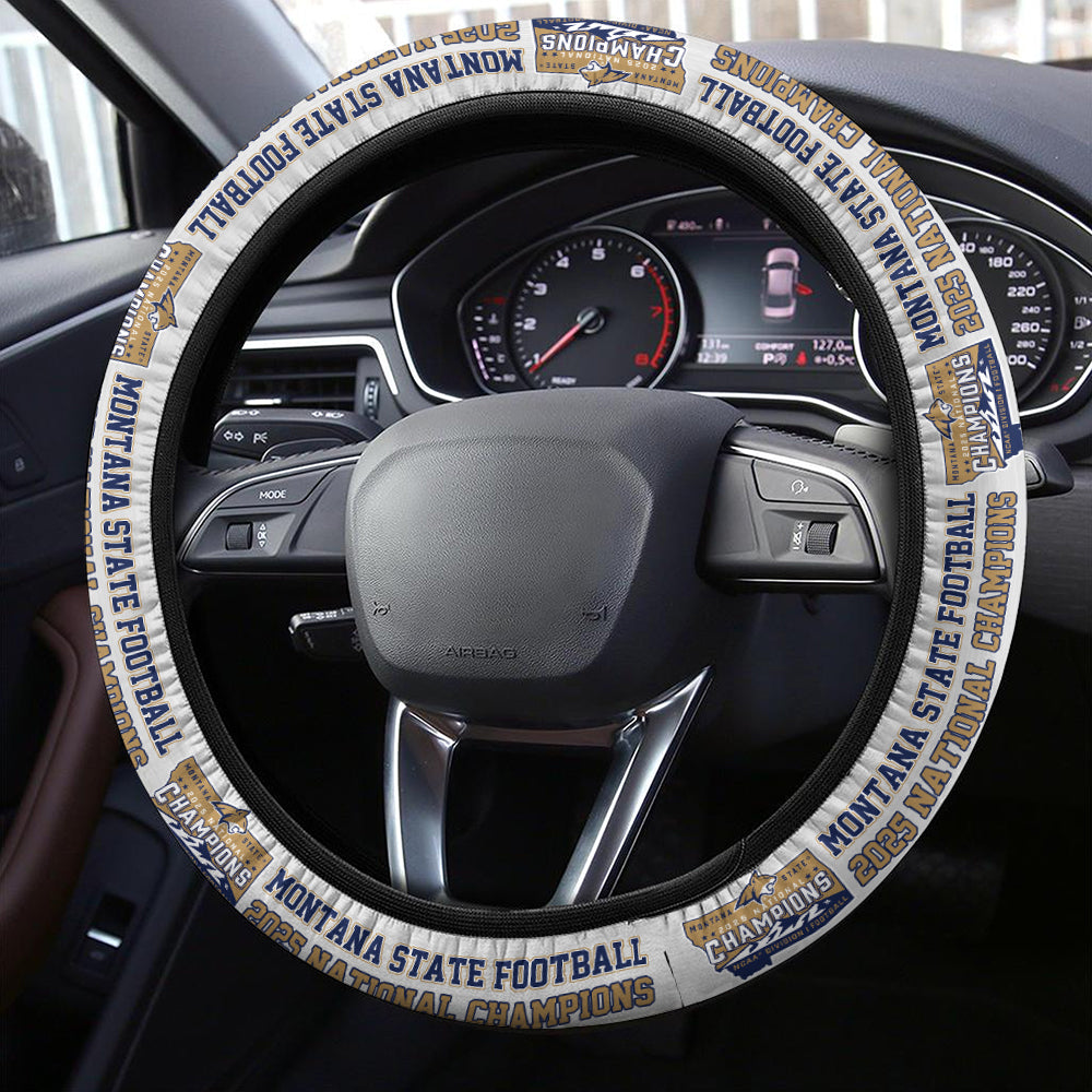 Montana State Bobcats Football 2025 National Champions Steering Wheel Cover – MAITM15086