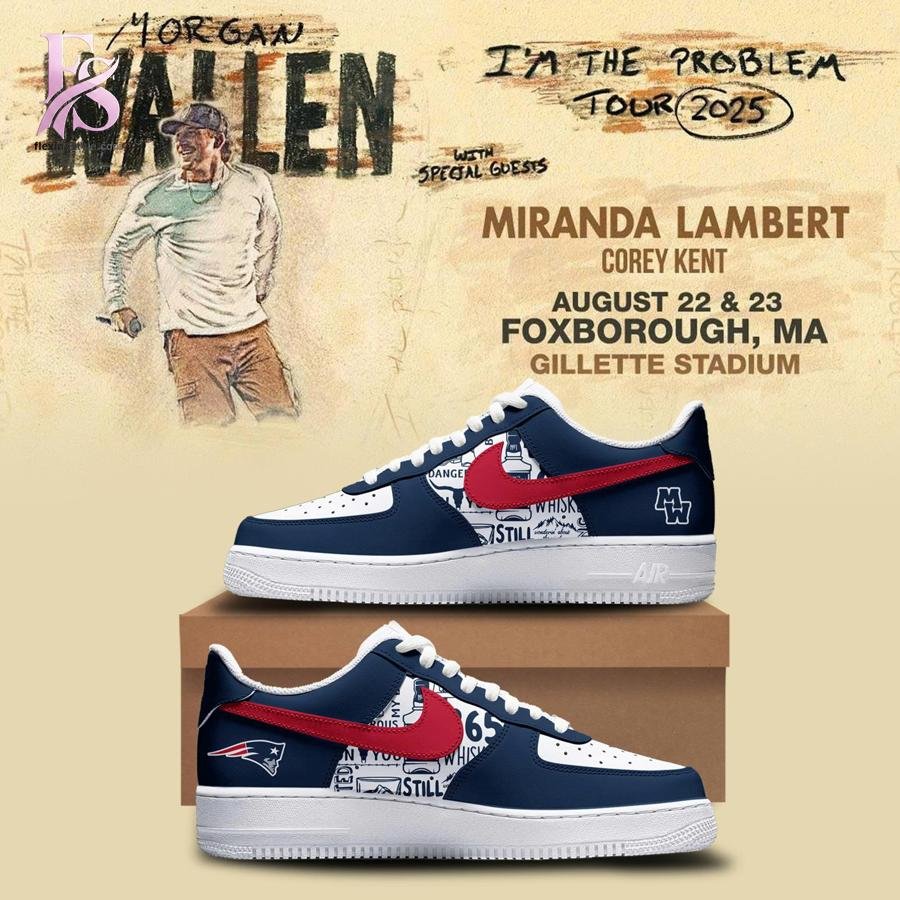 Morgan Wallen x New England Patriots Air Force Shoes