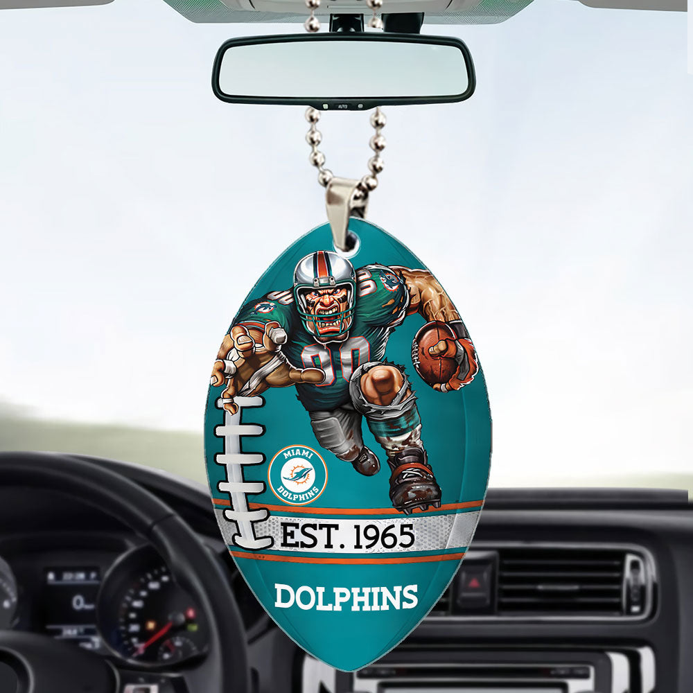 Miami Dolphins Custom shape 2-sided Acrylic Car Ornament – TMTHU877