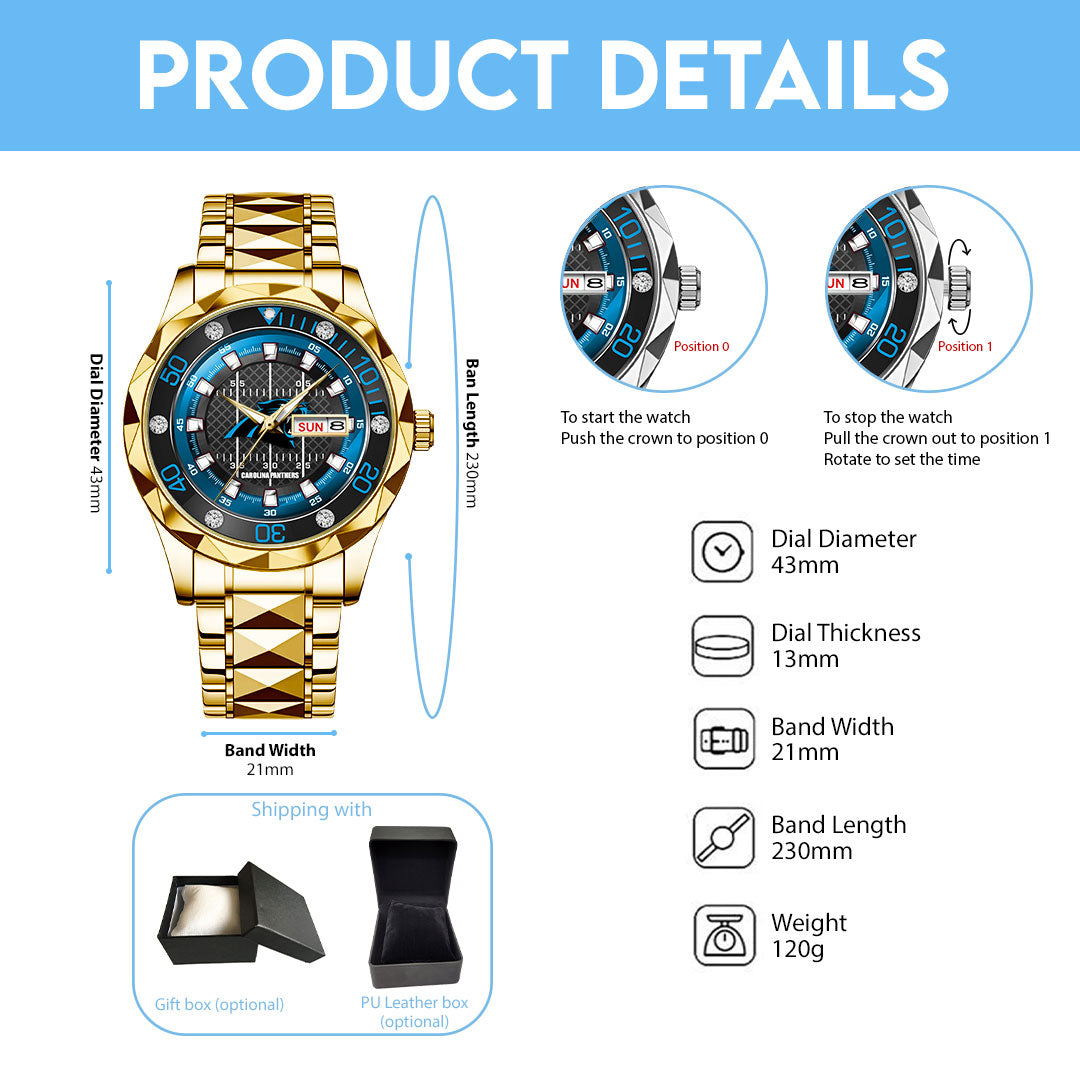Carolina Panthers Alloy Luxury Quartz Watch – TMTHU934