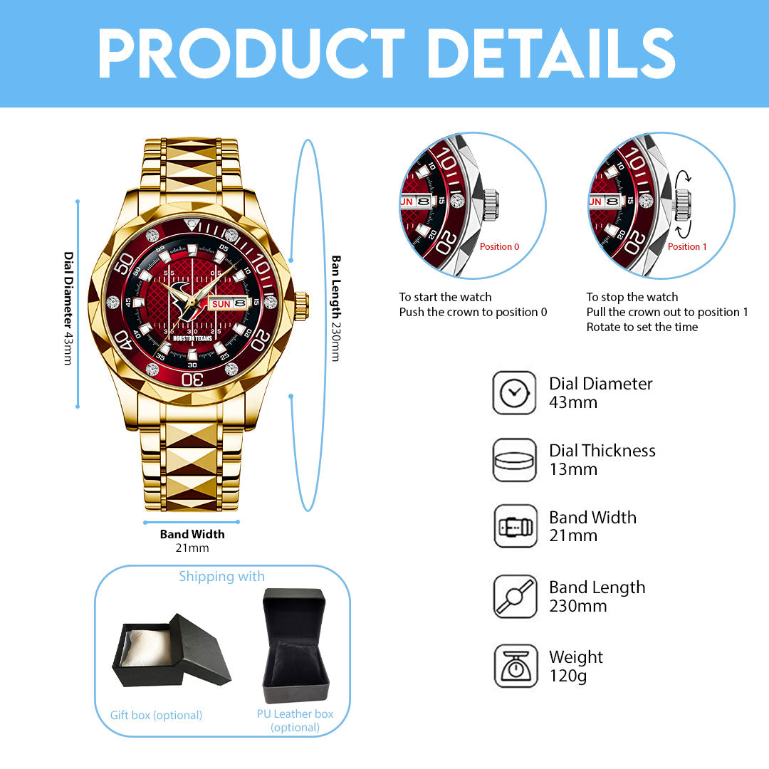 Houston Texans Alloy Luxury Quartz Watch – TMTHU917