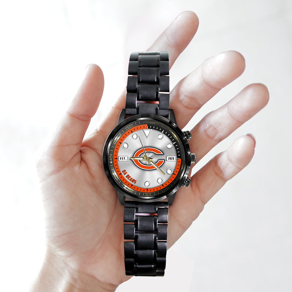 Chicago Bears Black Stainless Steel Watch – HOATT12937
