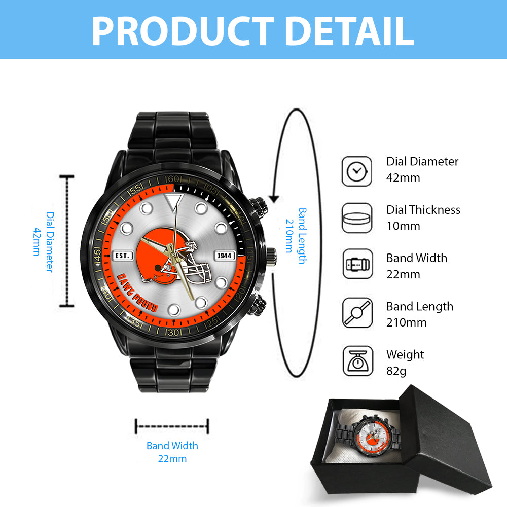 Cleveland Browns Black Stainless Steel Watch – HOATT12939