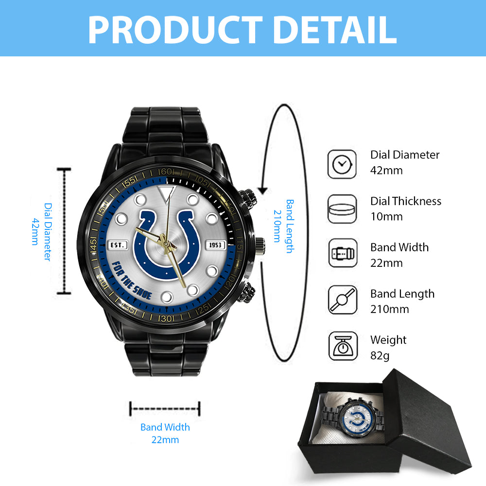 Indianapolis Colts Black Stainless Steel Watch – HOATT12945
