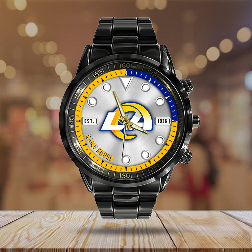 Los Angeles Rams Black Stainless Steel Watch – HOATT12950