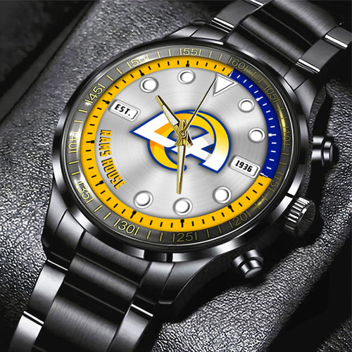 Los Angeles Rams Black Stainless Steel Watch – HOATT12950