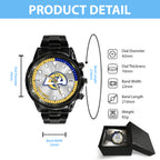 Los Angeles Rams Black Stainless Steel Watch – HOATT12950