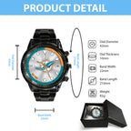 Miami Dolphins Black Stainless Steel Watch – HOATT13951