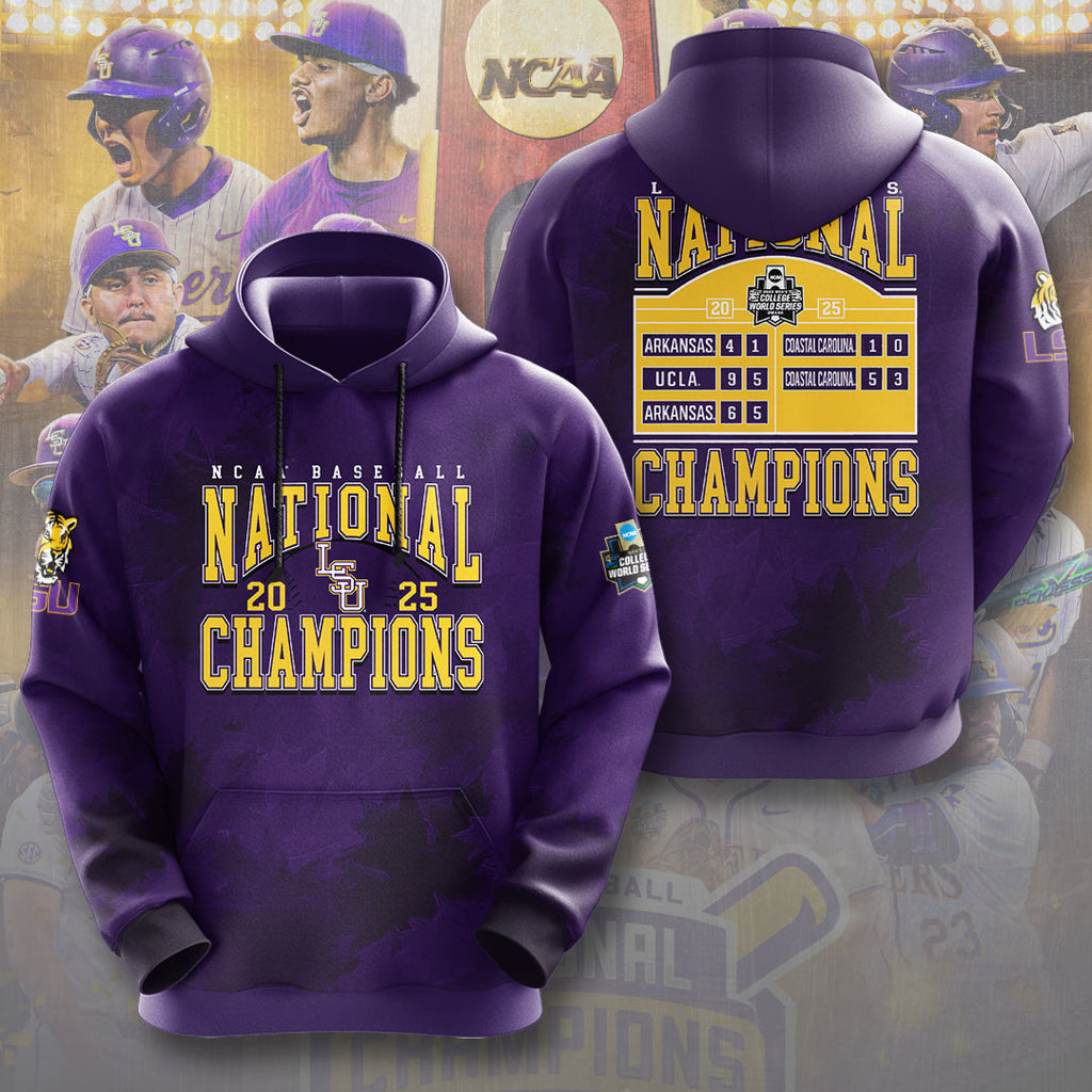 LSU Tigers Baseball 2025 National Champions 3D Apparel – NGHIAVT 2861