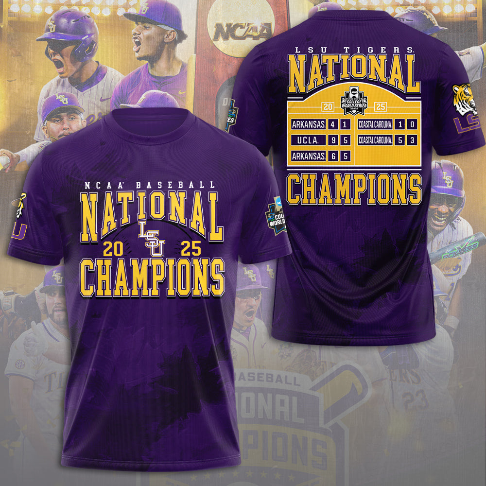 LSU Tigers Baseball 2025 National Champions 3D Apparel – NGHIAVT 2861