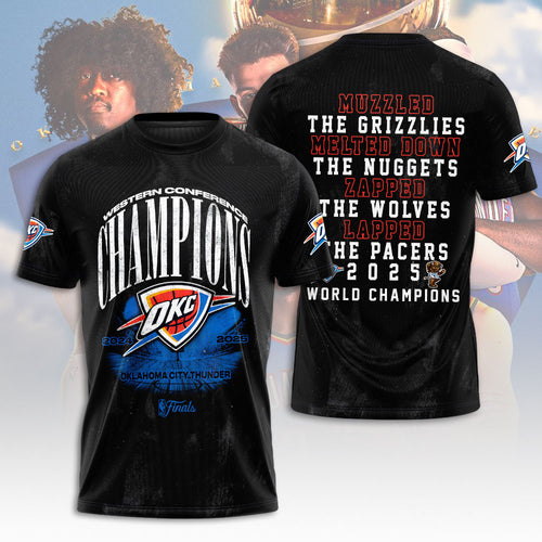 Oklahoma City Thunder 2025 NBA Champions 3D Apparel – NGHIAVT 2881