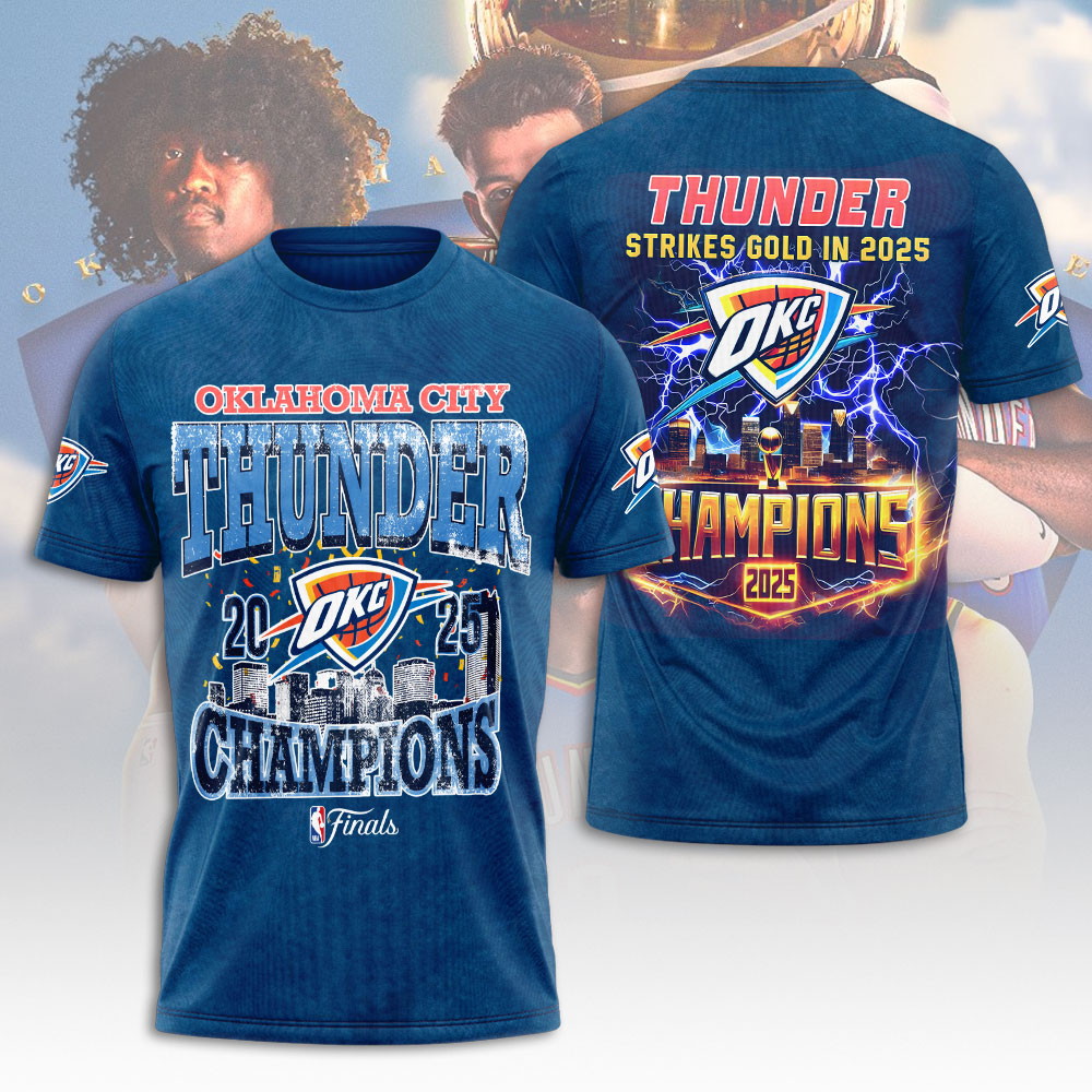 Oklahoma City Thunder 2025 NBA Champions 3D Apparel – NGHIAVT 2911