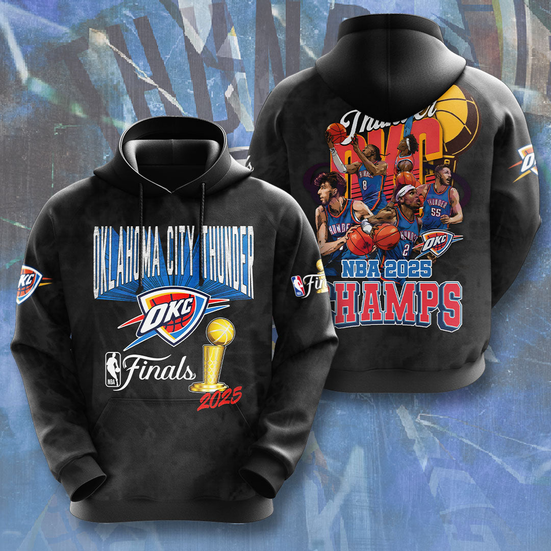 Oklahoma City Thunder 2025 NBA Champions 3D Apparel – NGHIAVT 2913