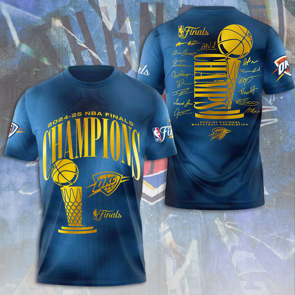 Oklahoma City Thunder 2025 NBA Champions 3D Apparel – NGHIAVT 2915