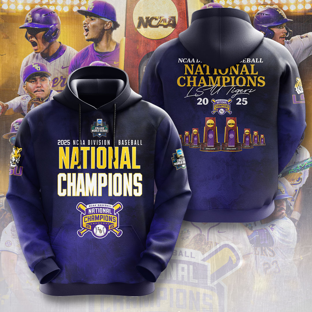 LSU Tigers Baseball 2025 National Champions 3D Apparel – NGHIAVT 2975