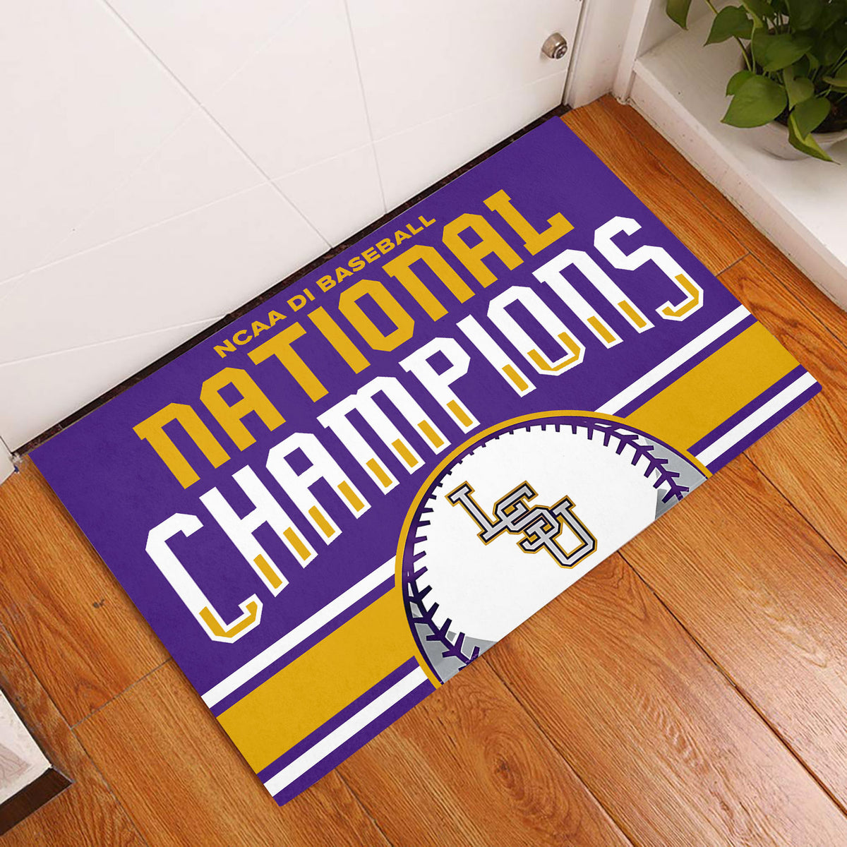LSU Tigers Baseball 2025 National Champions Doormat – NGHIAVT 2977