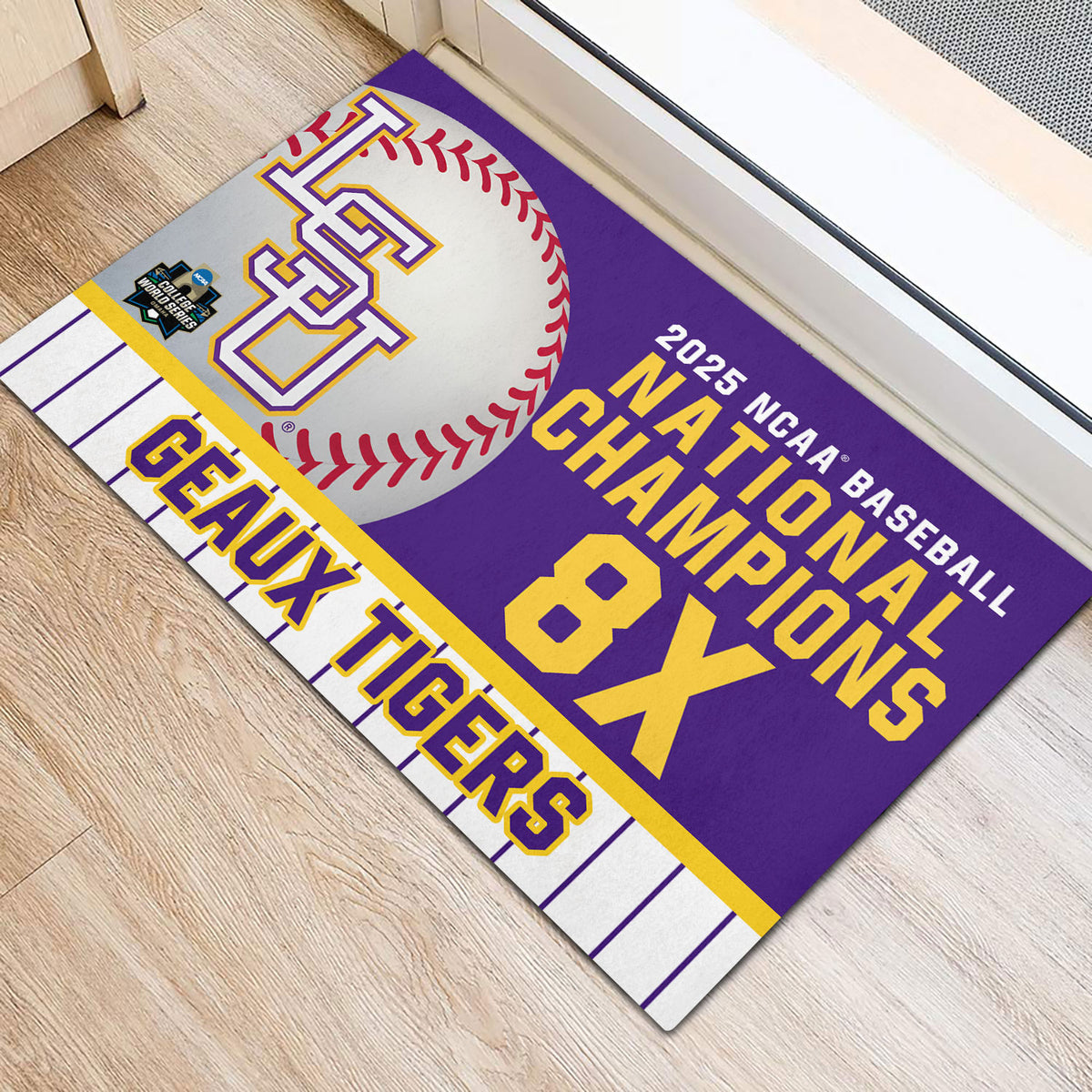 LSU Tigers Baseball 2025 National Champions Doormat – NGHIAVT 2978