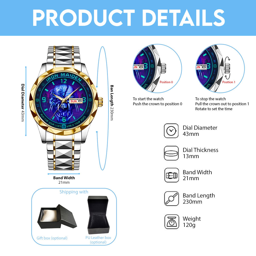 Iron Maiden Alloy Luxury Quartz Watch – NGHIAVT 3068