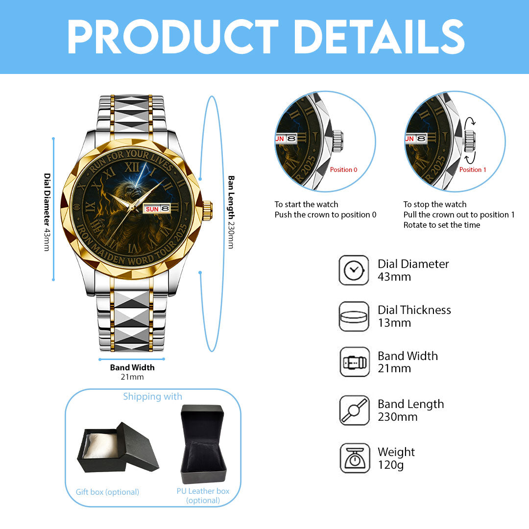 Iron Maiden Alloy Luxury Quartz Watch – NGHIAVT 3069