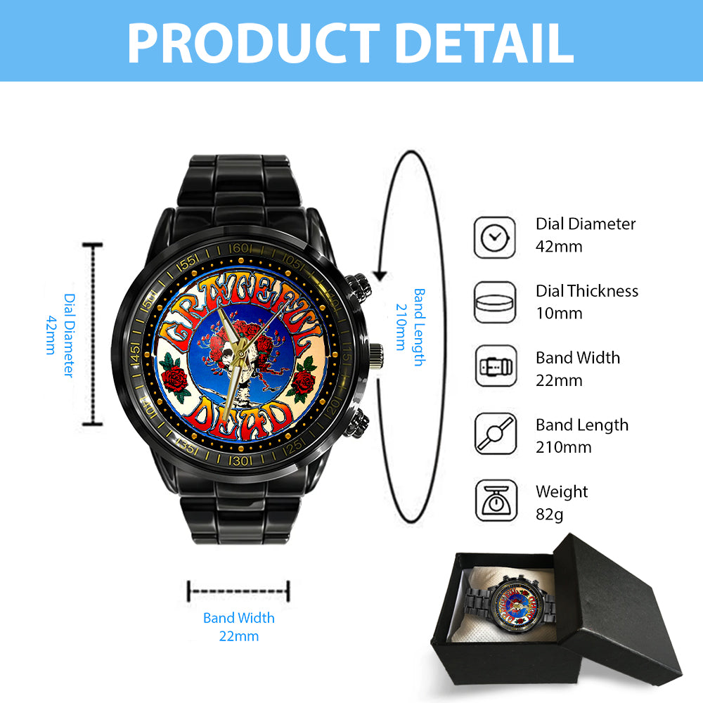 Grateful Dead Black Stainless Steel Watch – NGHIAVT5211