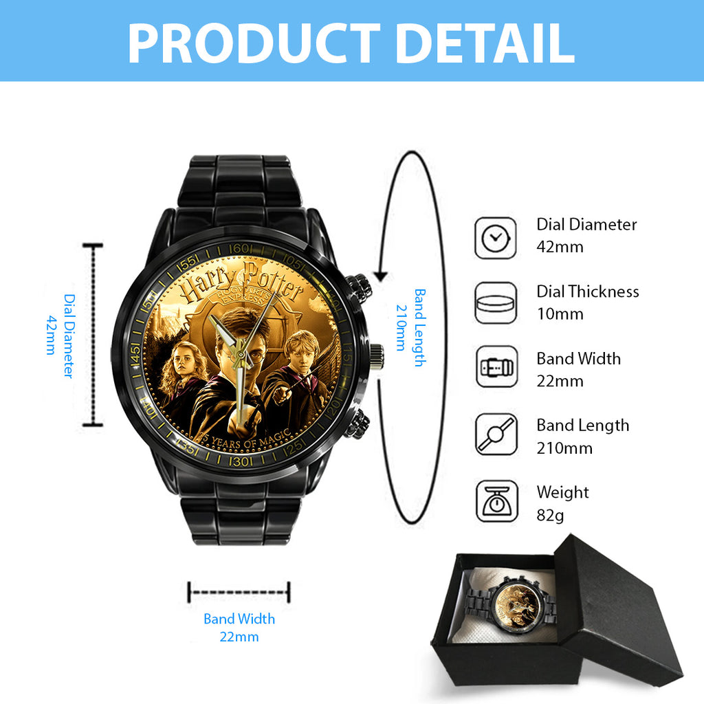 Harry Potter 25th Anniversary 2026 Black Stainless Steel Watch – NGHIAVT6039