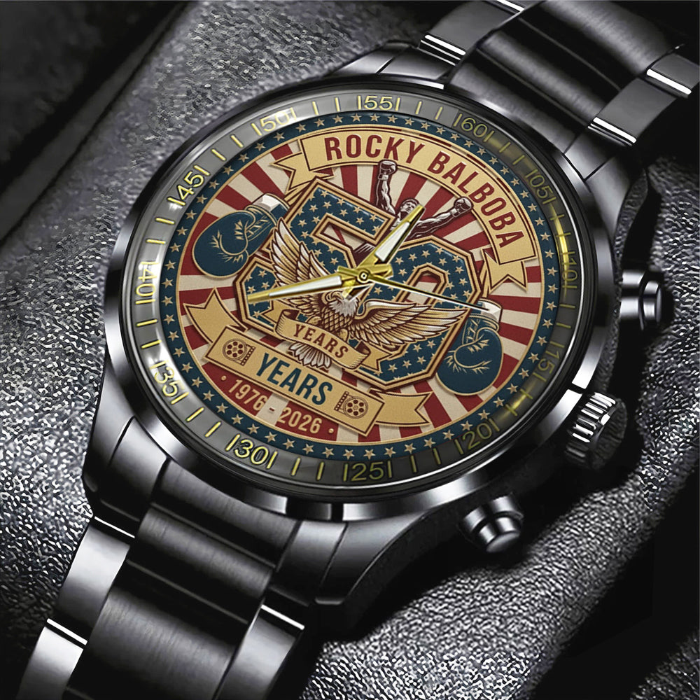 Rocky Balboa 50th Anniversary Black Stainless Steel Watch – NGHIAVT9230