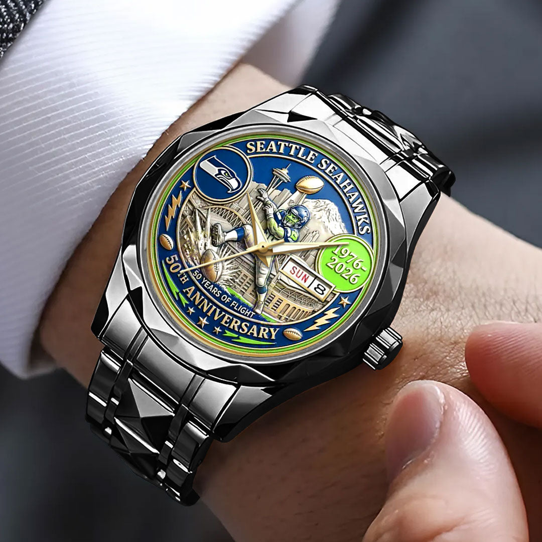 Seattle Seahawks 50th Anniversary 2026 Alloy Luxury Quartz Watch – NGHIAVT9266