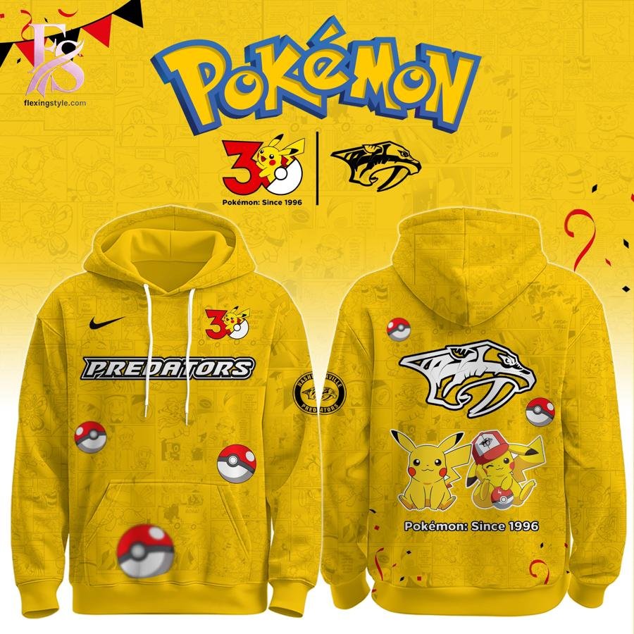 Nashville Predators Pokemon 30th Anniversary Hoodie
