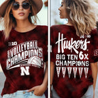 Nebraska Cornhuskers Women's Volleyball 2025 Big Ten Champions 3D Apparel – MAITM13881