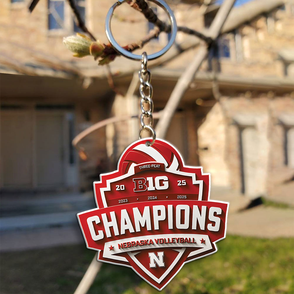 Nebraska Cornhuskers Women's Volleyball 2025 Big Ten Champions Custom Shape 2-sided Keychain – MAITM13877