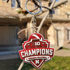 Nebraska Cornhuskers Women's Volleyball 2025 Big Ten Champions Custom Shape 2-sided Keychain – MAITM13877