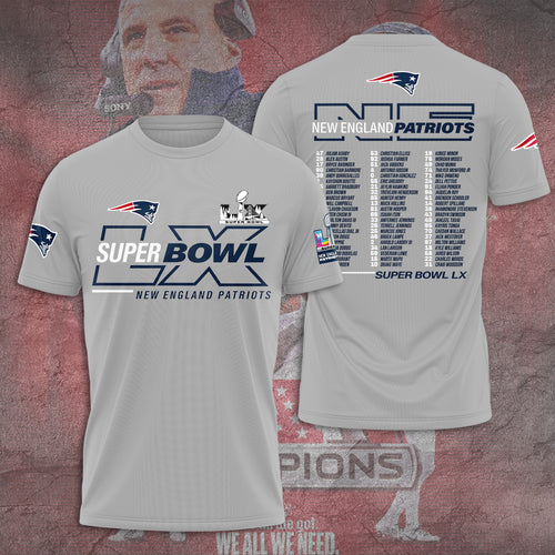 New England Patriots 2025 AFC Champions 3D Apparel – TANTN20615