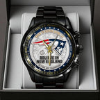New England Patriots 2025 AFC Champions Black Stainless Steel Watch – TANTN20685