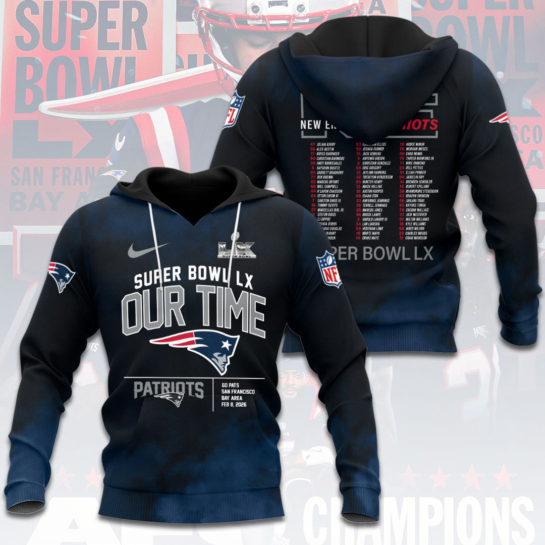 New England Patriots 2025 AFC Champions 3D Apparel – HOATT15894