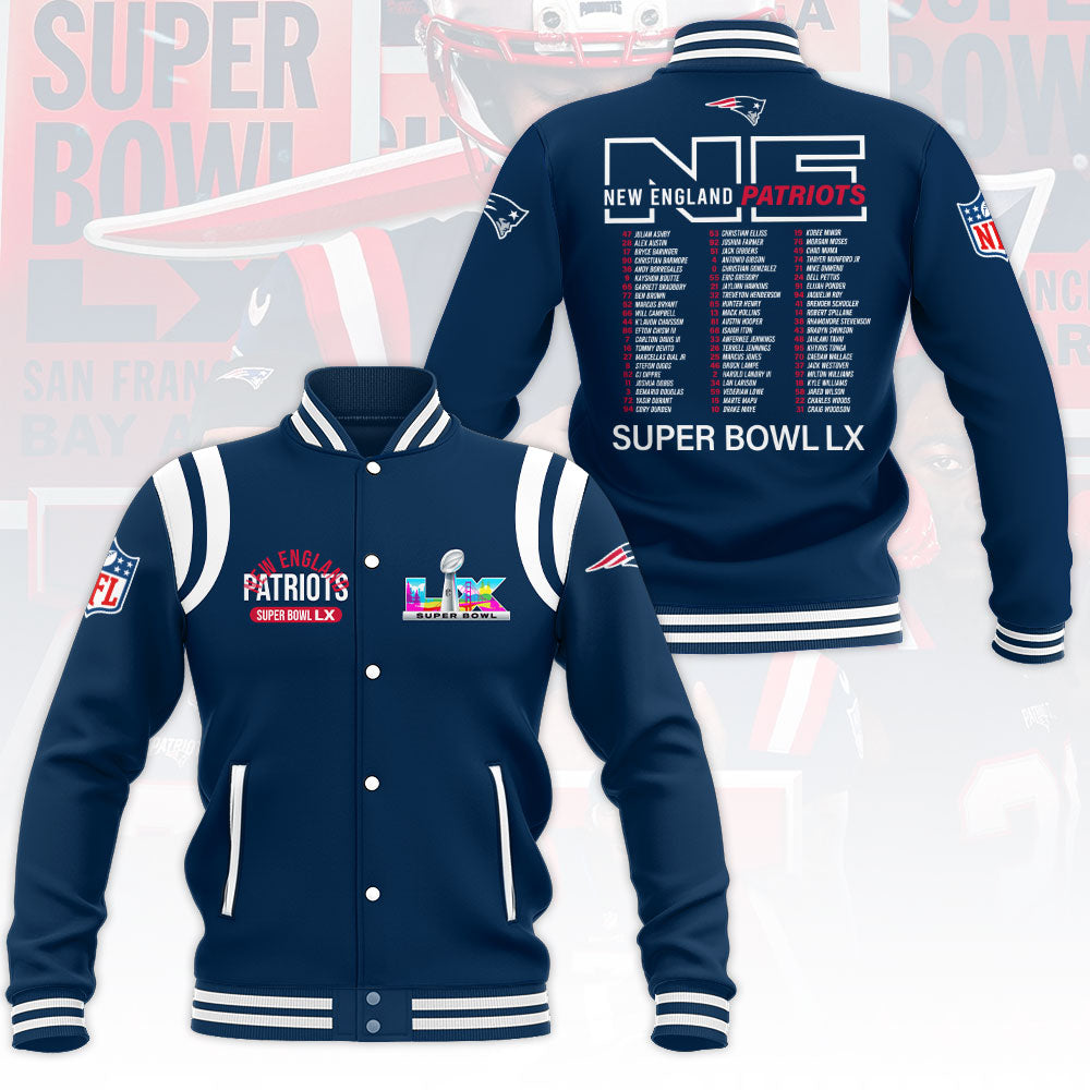 New England Patriots 2025 AFC Champions Varsity Jacket – HOATT16003