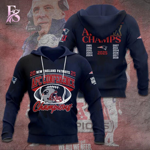 New England Patriots 2025 AFC Conference Champions Hoodie