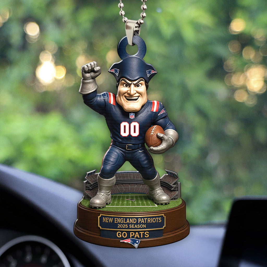 New England Patriots 2025 Season Custom shape 2-sided Acrylic Car Ornament – HOATT13678