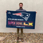 New England Patriots 2025 AFC Champions 3D Double-side House Flag – TANTN20609