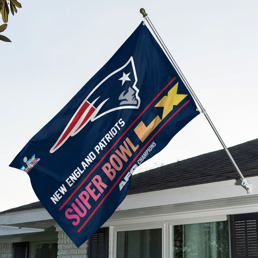 New England Patriots 2025 AFC Champions 3D Double-side House Flag – TANTN20609