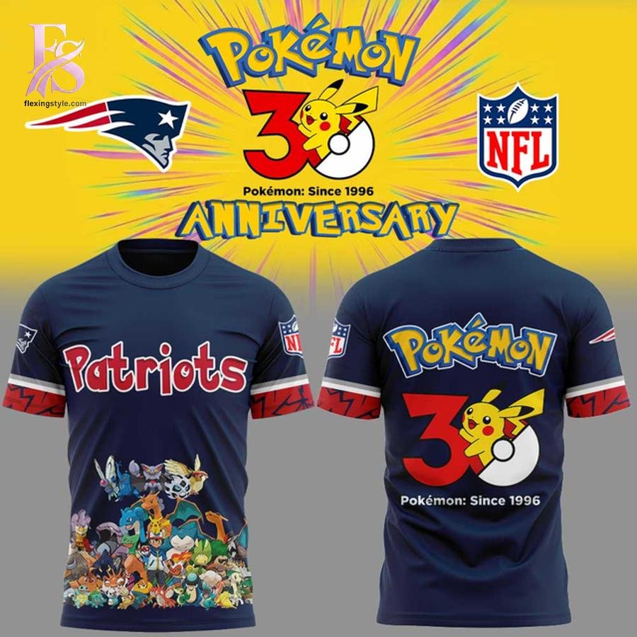 New England Patriots Pokemon 30th Anniversary Hoodie