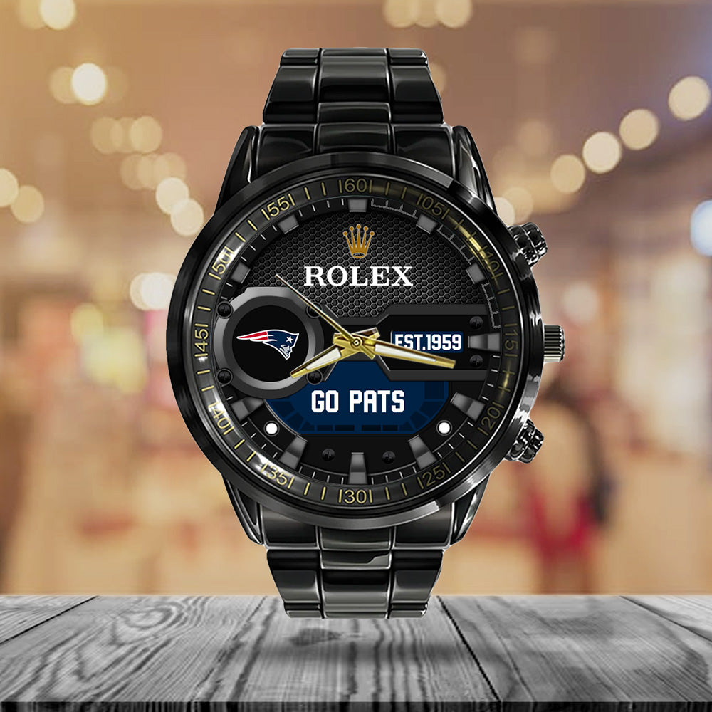 New England Patriots x Rolex Black Stainless Steel Watch – MAITM13216