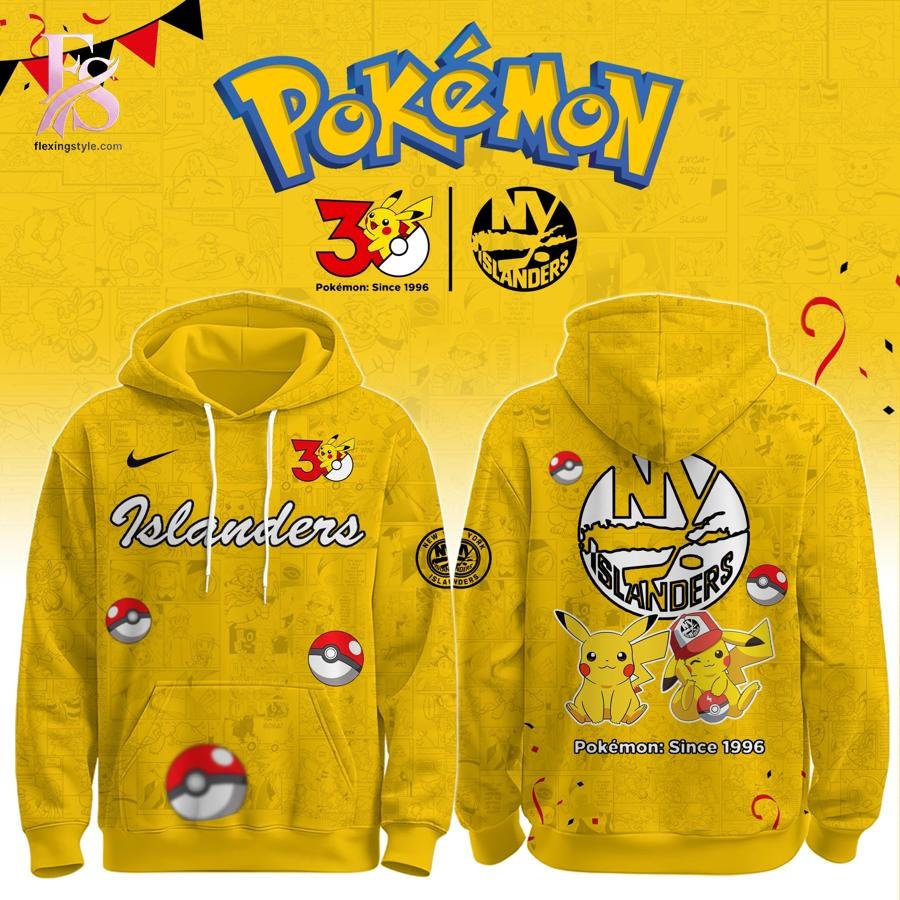 New York Islanders Pokemon 30th Anniversary Hoodie