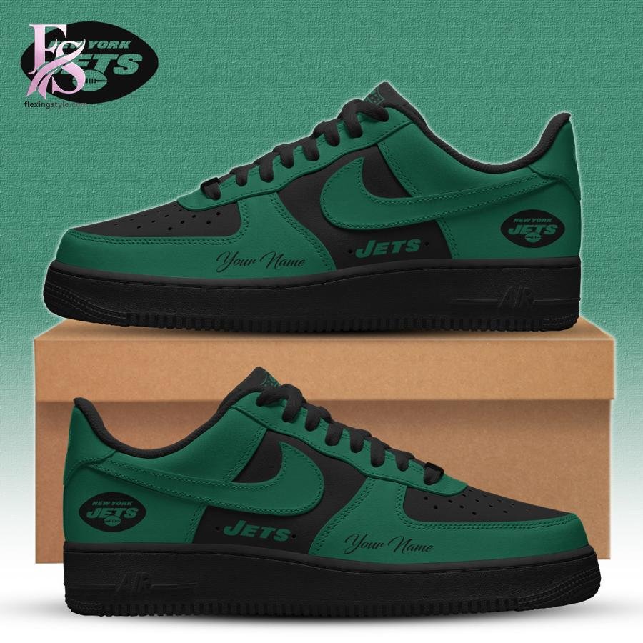 New York Jets Black in Black Air Force Shoes