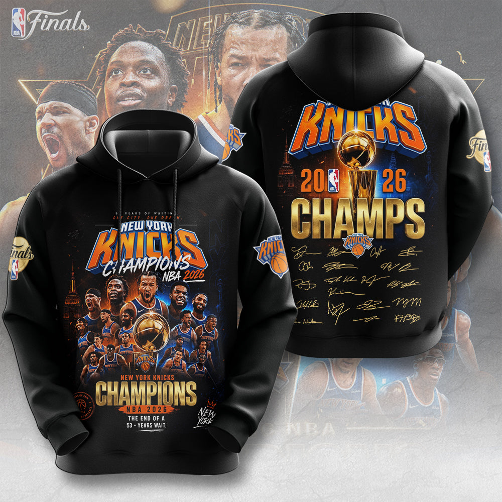 New York Knicks 2026 NBA Finals Champions 3D Apparel – TMTHU6961