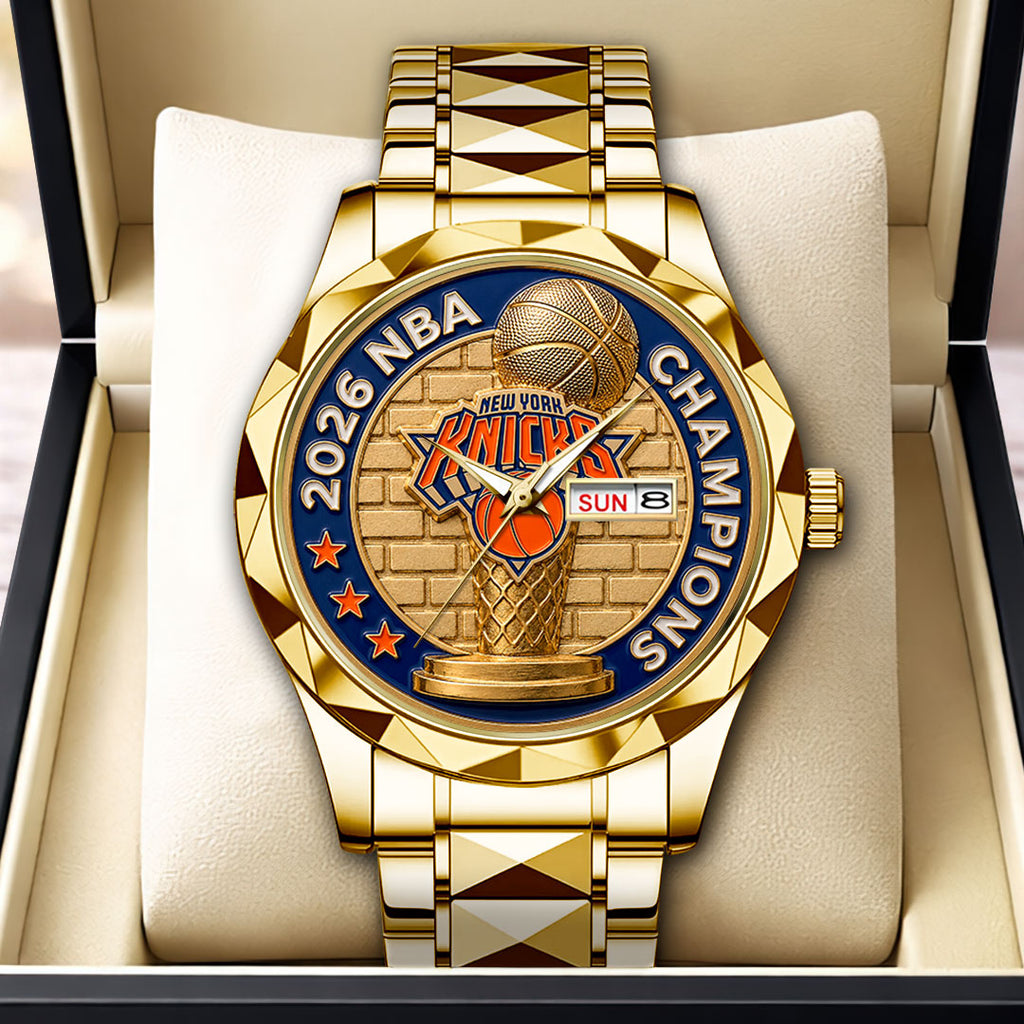 New York Knicks 2026 NBA Finals Champions Alloy Luxury Quartz Watch – HOATT18958