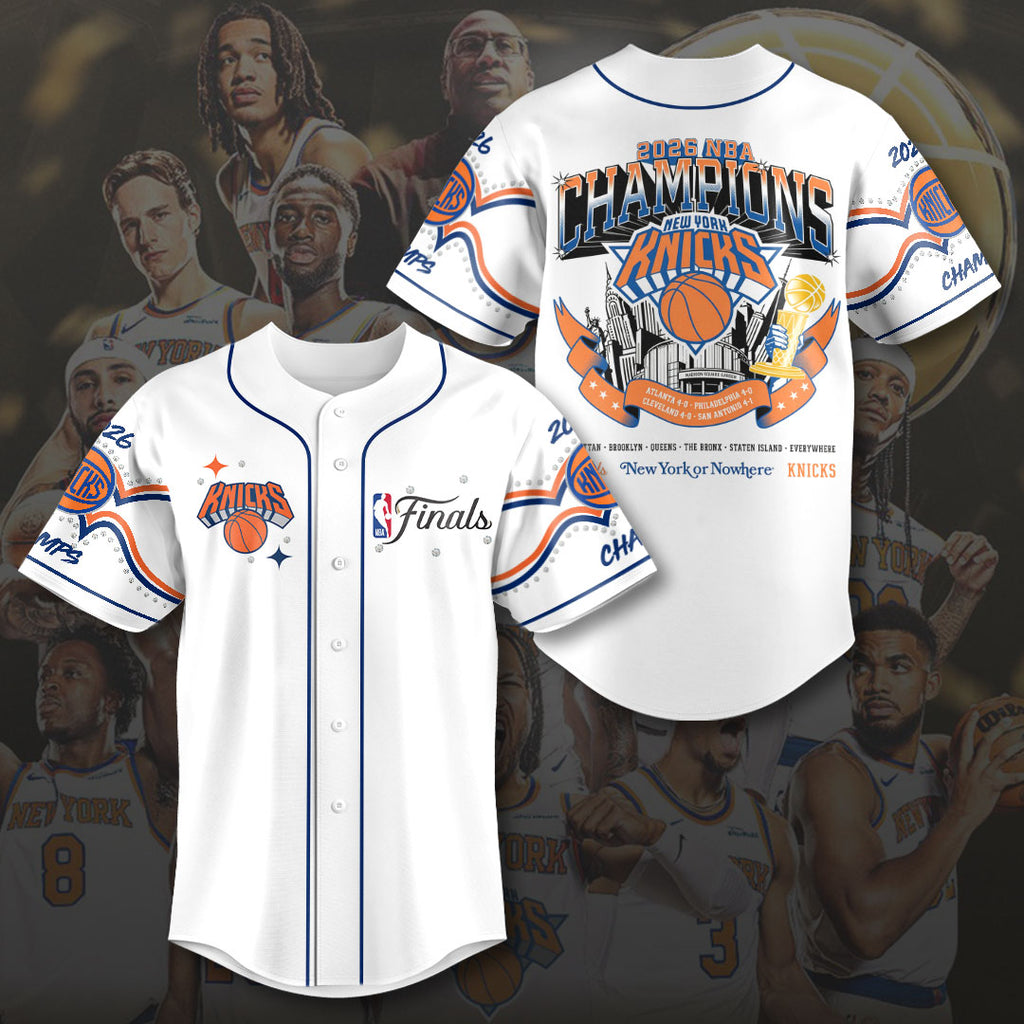 New York Knicks 2026 NBA Finals Champions Baseball Jersey – HOATT19307