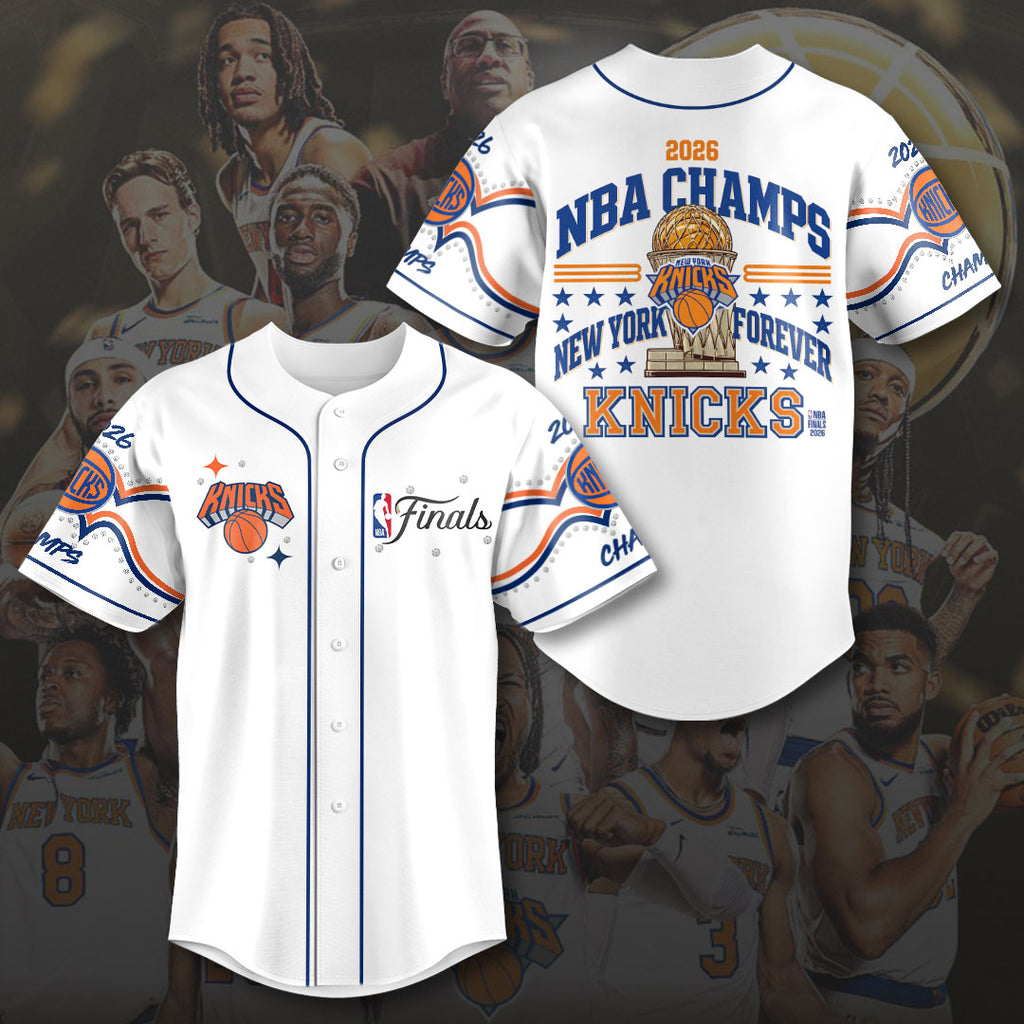 New York Knicks 2026 NBA Finals Champions Baseball Jersey – HOATT19476